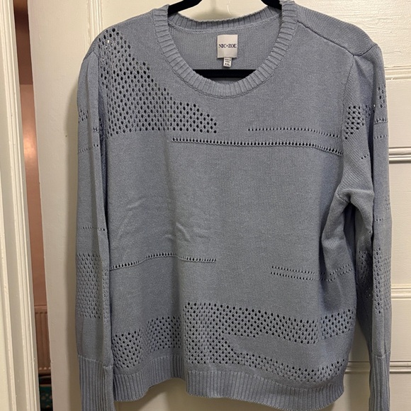 NIC+ZOE Light Purple Pointelle Sweater - Picture 4 of 7